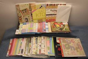 lot 83 image: Large Collection of Scrapbooking Paper and Supplies - 30 Items