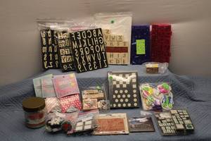 lot 85 image: Large Collection of Craft Stamps, Ink Pads, and Scrapbooking Supplies