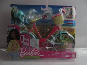 lot 5 image: Barbie Bicycle with Basket of Flowers OPEN BOX, GOOD CONDITION, SLIGHTLY USED