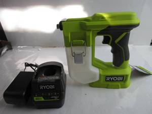 lot 10 image: Ryobi One 18V Cordless Handheld Sprayer Kit with (1) 1.5 Ah With Charger OPEN BOX, MISSING BATTERY, TESTED, WORKS, NEW