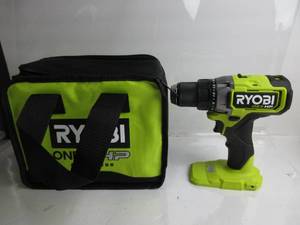 lot 19 image: RYOBI ONE HP 18V Brushless Cordless 12 in. DrillDriver ONLY TOOL AND BAG, LIKE NEW, TESTED, WORKS