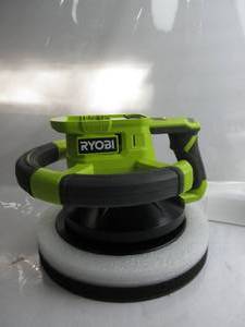 lot 38 image: RYOBI ONE 18V Cordless 10 in. Variable Speed Random Orbit Buffer (Tool Only) NEW BUT MISSING BUFFER PADS, TESTED, WORKS
