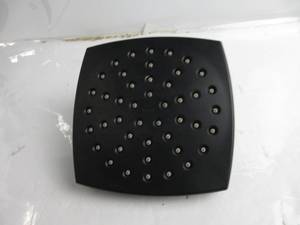 lot 50 image: Moen S6365BL Voss 6 Single-Function Rainshower Showerhead with Immersion Technology, Matte Black ONLY HEAD, USED