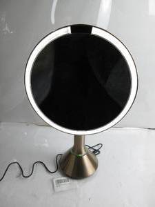 lot 58 image: Simplehuman 8 Sensor Mirror with Touch-Control Brightness A PART OF MIRROR IS BROKEN BUT STILL WORKS, TESTED, WORKS, USED