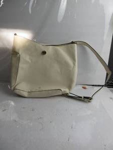 lot 64 image: Nanette Lepore Womens Chantilly Bucket Hobo Vanilla One Size HAS PINK STAINS, NEW
