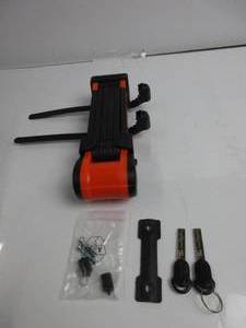 lot 100 image: Kryptonite Evolution 790 Folding Bike Lock, Compact Lightweight High Security Anti-Theft Foldable Bicycle Lock with 2 Keys and Mount for E-Bikes Scooter Road Mountain Bikes, 90cm (35 in) Orange TESTED, WORKS, USED