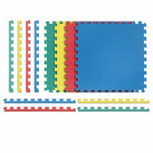 lot 29 image: Norsk Multi-Purpose 24 in. x 24 in. Interlocking Multi-Color Foam Flooring Recyclamat (4-Pieces) Customer Returns See Pictures