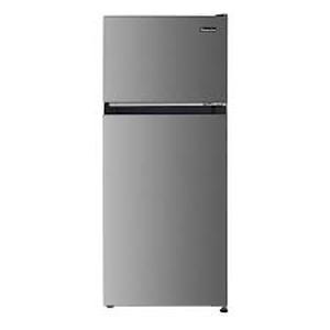 lot 40 image: Magic Chef 18.5 in. W, 4.5 cu. ft. 2-Door Mini Refrigerator, with Freezer in Platinum Steel   Customer Returns See Pictures