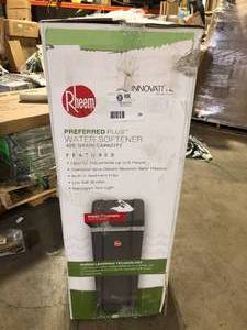 lot 28 image: Rheem 42,000 Grain Preferred Plus Water Softener for Hard Water and Iron Reduction Customer Returns See Pictures