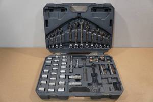 lot 25 image: Crescent Wrench and Socket Set