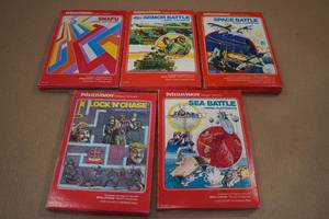 lot 36 image: 4 Intellivision Games -Armor Battle, Snafu, Space Battle