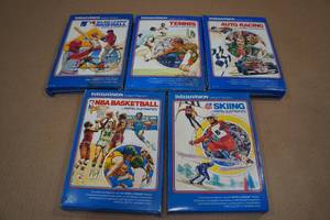 lot 39 image: 5 Intellivision Games -MLB,Tennis, Auto Racing, NBA, Skiing