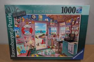 lot 53 image: Ravensburger 1000 Piece Puzzle -The Beach Hut
