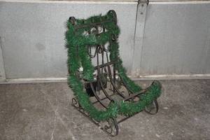 lot 173 image: Vintage Metal Log Holder with Fireplace Tools