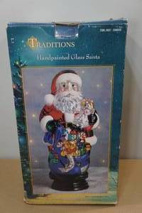lot 174 image: Traditions Hand Painted Glass Santa