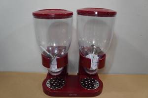 lot 199 image: Zevro Double Canister Dry Food Dispensers