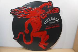 lot 216 image: Fireball Whisky Raised Metal Sign