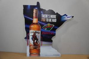 lot 217 image: Captain Morgan Minnesota Wild Raised Metal Sign