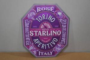 lot 222 image: Hotel Starlino Italian Alcohol Raised Metal Sign