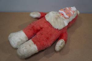 lot 230 image: Antique Plush Santa with Rubber Face