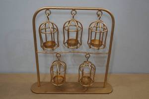 lot 287 image: Gold Tea Light Candle Holder