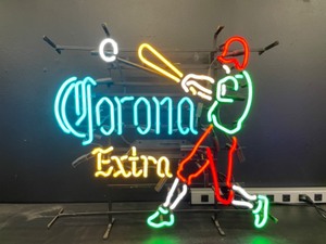 lot 8 image: Corona Extra Beer, baseball batter neon