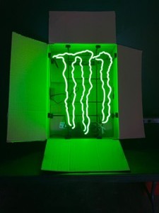 lot 13 image: Monster Energy Drink, Green M, NIB neon