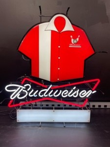 lot 14 image: Budweiser Bowling shirt neon, Very Rare