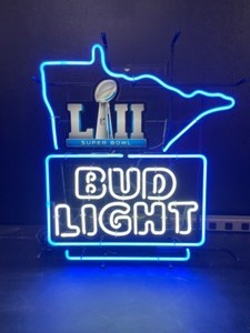 lot 18 image: Bud Light NFL Super Bowl LII, Minnesota, neon