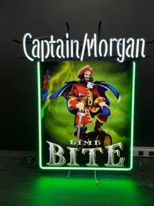 lot 25 image: Captain Morgan Lime Bite, neon with backlit screen-printed panel