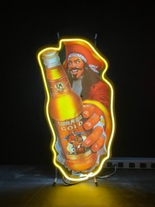 lot 26 image: Captain Morgan Gold, neon border with backlit screen-printed panel