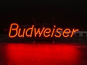 lot 103 image: Small Budweiser, neon red  Budweiser
