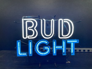 lot 104 image: Bud Light flasher  animated neon white neon Bud flashes on and off