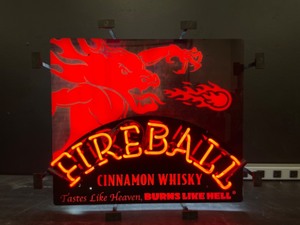 lot 47 image: Fireball Cinnamon Whisky - neon with LED animated flame