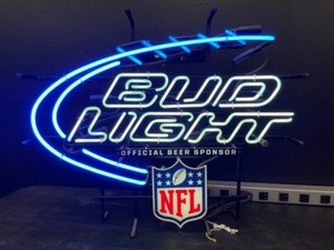 lot 56 image: Bud Light NFL football swoosh, neon