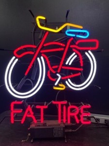 lot 59 image: Fat Tire Ale, with neon bike, bicycle