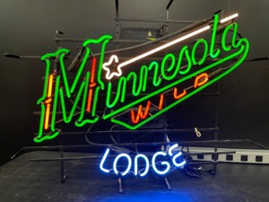 lot 61 image: MN Wild throwback logo, neon