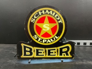 lot 84 image: Schmidt Beer St Paul, neon backlit, screen-printed panel