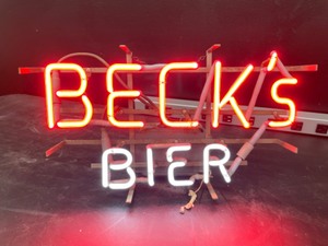 lot 96 image: Becks Bier, red and white neon letters