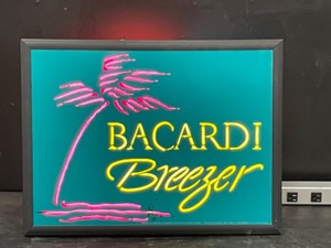 lot 141 image: Bacardi Breezer, plate glass  neon