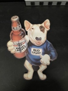 lot 156 image: Bud Light Spuds McKenzie, American Pit Bull Terrier, digital print on GatorBoard