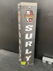 lot 158 image: Surly Beer vertical metal sconce  light fixture