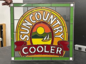 lot 159 image: Sun Country Cooler, faux stained glass, NOS, NIB