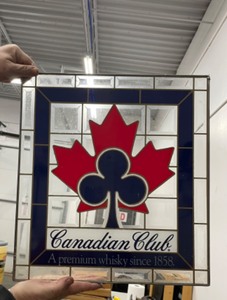 lot 162 image: Canadian Club Whisky, faux stained glass, NOS, NIB
