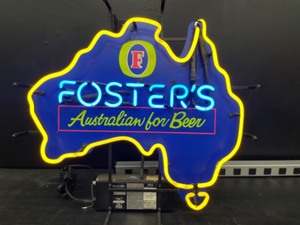 lot 34 image: Fosters Lager with Australia border, neon