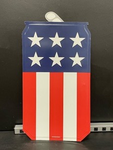 lot 173 image: U.S. Flag beer can tin tacker, Merica