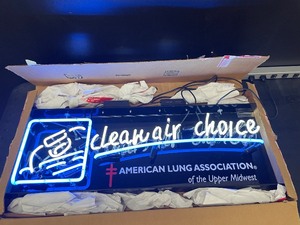 lot 178 image: Clean Air Choice neon sign, The American Lung Association
