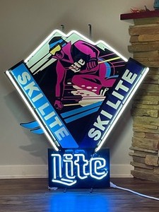 lot 60 image: Miller Lite Ski Lite neon