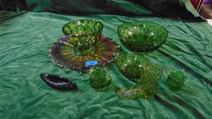 7-Green Glass Pieces