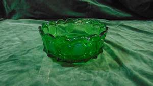Green Fostoria Coin Glass Bowl